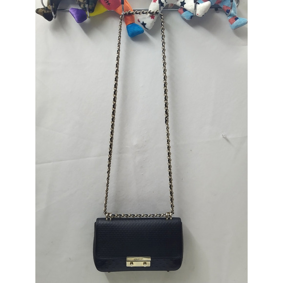 Carolina Herrera Black Leather Pushlock Chain Strap Crossbody Shoulder Bag - Picture 5 of 16